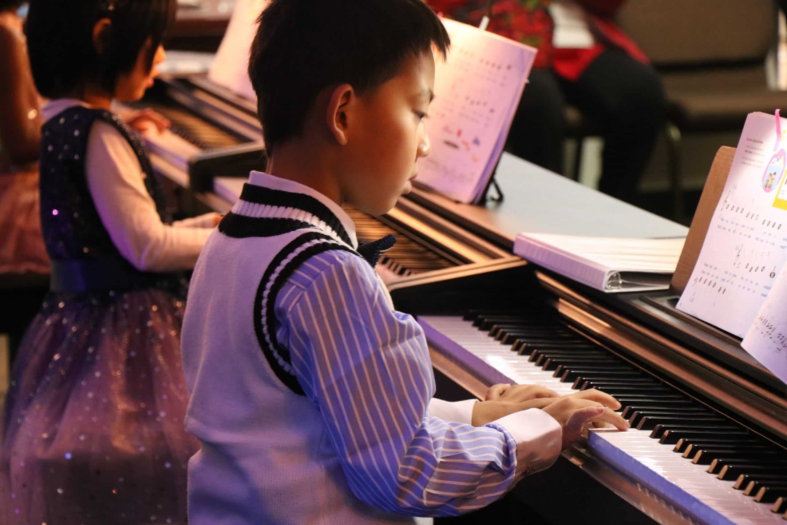 Young piano students
